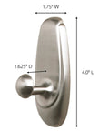 Large Timeless Wall Hook Holds Up To Five Pounds With Two Strips Brushed Nickel Finish Damage Free No Tools Hanging Decor