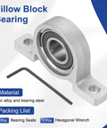 Heavy Duty Self Aligning Pillow Block Bearing Nine Sixteenth Inch Bore Vertical Zinc Alloy Steel Flange Housing Pack Of 2