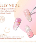 24 Color Hema Free Gel Nail Polish Kit With Pro Brush Nude Pink Sheer Shades design with nail art and brush.