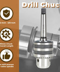 Heavy Duty JT3 Drill Chuck With MT2 Arbor Fit For Mini Metal Lathe Tailstock And CNC Mill 1/32 To 5/8 Inch Clamping Range, 93mm length.