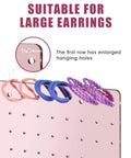 Close-up of Rose Gold Mirror Finish Acrylic Earring Stand Three Pack Set displaying large earring holes.