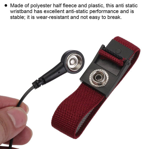 ESD Anti Static Wrist Strap 7.875 Inch Circumference Adjustable Anti Static Bracelet With Wire And Alligator Clip for Electronics