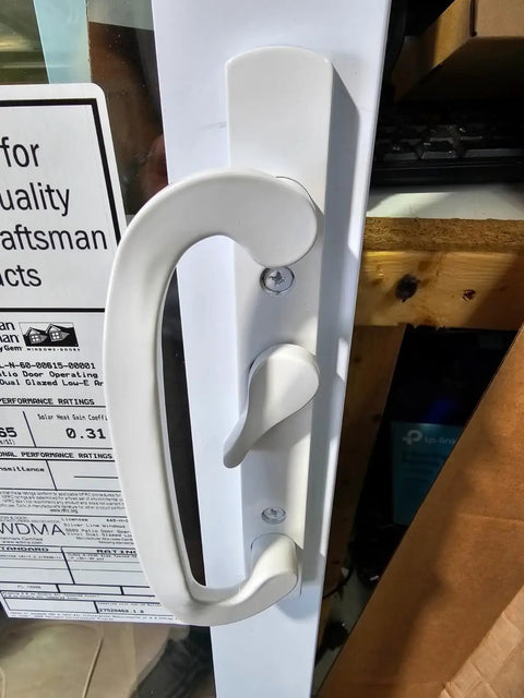 Zinc Diecast Sliding Patio Door Handles featuring sturdy pull bars and thumbturn locks for easy frame swaps.
