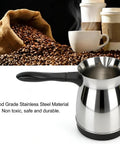 Turkish Coffee Maker 600ml Stainless Steel Pot Electric Arabic Greek Coffee Machine With Auto Warmer next to coffee cups