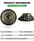 Six Speed Bike Freewheel MF-TZ500-6 14-28T Replacement Part For Road Mountain Hybrid Bikes, aluminum-alloy 14-28 teeth
