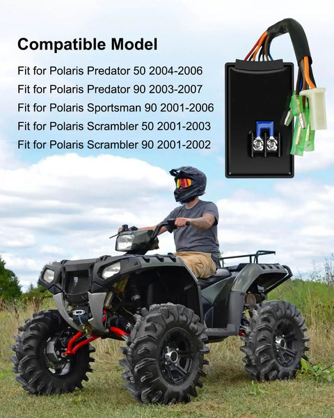 Beefed Up CDI Box Ignition Coil Kit For Sportsman 90 Scrambler 90 Predator 50 90 2001-2007 in ATV use.