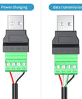 USB 2.0 Type A To 4 Pin Terminal Block Connector Adapter Pack, Plug And Play Portable Converter for Testing Electronics, cable view