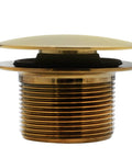 Slick Sch 40 Pvc Bathtub Waste Assembly With Illusion Overflow Plate And Tip Toe Drain Plug polished brass finish drain plug close-up.
