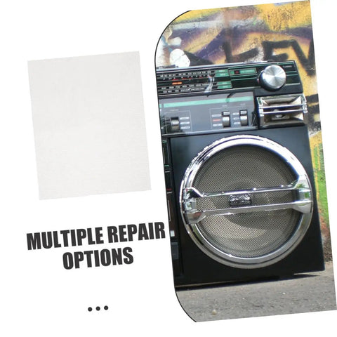 15pcs Stainless Steel Bumper Repair Mesh Screen Kit Durable Reinforcing Net For Bumper Repairs Quick Fix shown with boombox