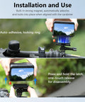 Magnetic Quick Release Adapter Mount for Insta360 GO Ultra, attached to a bike handlebar with landscape view on screen