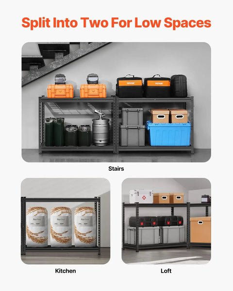 Badass Ultra Heavy Duty Four Tier Garage Storage Shelves With 2400 Lb Load Capacity Adjustable Steel Utility Racks For Basement Warehouse Home Workshop Super Durable Black Frame