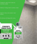 Crack Filler Quick Drying Patch and Repair Sealant for Driveways Patios Walls and Sidewalks packaging in bathroom setting