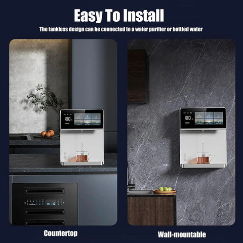 Wall Mounted Instant Heat Office Water Cooler With Touch Screen And 5 Temperature Levels Plus 4th Level Water Volume Control gray