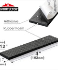 Non Slip Rubber Strips Eight Pack Self Adhesive Grip Pads dimensions and material details.