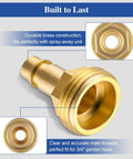 1/2 Inch Quick Connector Hose Adapter For 3/4 Inch Garden Hose RV Spray Port Outlet Brass With PTFE Tape Compatible With PF247007