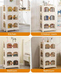 Super Roomy Foldable Storage Bins With Smooth Rolling Wheels And Snug Lid Covers Hella Big Stackable Plastic Closet Organizers in kitchen, bedroom, and bathroom.