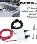 10Ft 10AWG Solar Cable Entry Gland Box With Dual Cable Entry, UV Resistant White ABS Housing, cables, connectors, screws