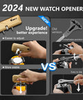 Pro Grade All In One Watch Repair Kit With Press Tool For Battery Swap And Strap Sizing, 2024 Upgraded Rotary Opener in use