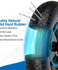 Flat Free Wheelbarrow Tires And Wheels 14.5 Inch Universal Fit Solid Tires for 5/8 Inch bearings, puncture resistant design