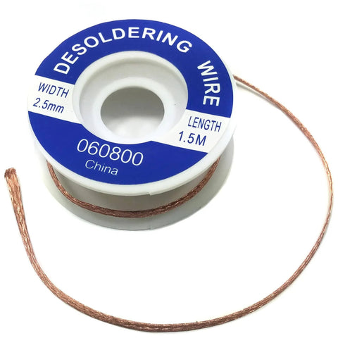 Desoldering Wick Pack Of 3 Spools, 2.5mm Wide, 5 Feet Each, Copper Braided Desoldering Wire For Quick Solder Removal