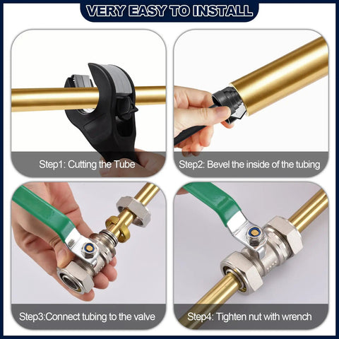 Installation steps for 3/4 Inch Nickel Plated Brass Ball Valve For Air Lines In Line Shut Off Fittings Workhorse For Your Shop Garage