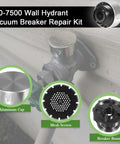 2-Pack 630-7500 Vacuum Breaker Repair Kit For Anti-Siphon Wall Hydrants, showing parts like aluminum cap and mesh screen.