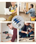 Top Shelf Cam Lock Hardware Kit With Heavy Duty Screws And Dowels, No Sweat Furniture Repair Set For Drawers Dressers And Cabinets, 390 Piece tools and assembly in use.