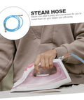 High Temperature PTFE Steam Hose For Irons And Steam Cleaners Lightweight And Easy Install Replacement Flexible Durable Hose With Wide Fittings For Steam Ironing And Cleaning connected to iron