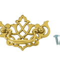 Chippendale Style Satin Brass Drawer Bail Pull For Antique Cabinets And Furniture Reproductions with screws