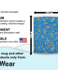 Funny Engineer Mug Gift for Men With Nutritional Facts Label Civil Engineer 11oz Ceramic Coffee Cup Perfect Gag Gift for Engineers Great for Work or Home Easy Grip C Handle Double Sided Design showcasing paisley pattern and dimensions.