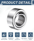 Heavy Duty COM12T Spherical Plain Bearings Pair 3/4 X 1 7/16 X 3/4 Chrome Steel Bushings, showcasing a chrome bearing steel bearing.
