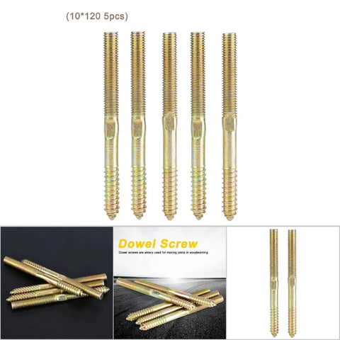 Pro Shop Grade M10 Double Ended Dowel Screws Zinc Plated Self Tapping Wood To Wood Connectors Heavy Duty Joinery Hardware For Knockout Diy Woodworking Builds That Stand Tough Over Time