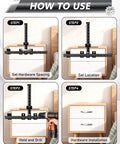 Step-by-step guide using Aluminum Cabinet Hardware Jig With Center Punch, Adjustable Drill Guide Template for drawer installation