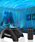Northern Lights Aurora Projector 4 In 1 Night Light Ambient Galaxy Sky Projector With Bluetooth Speaker and remote in a room