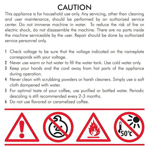 Safety instructions for O Ring Repair Kit for De Longhi EC155 Espresso Machine Easy Fix for Steam and Water Leaks Sealing Gasket Set