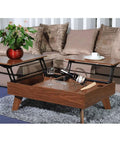 Lift Top Coffee Table Mechanism With Hinge Spring And Pneumatic Assist, Width Adjustable From 18.3 To 32 Inches installed view