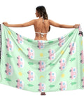 Loose Fit Swim Cover Up For Hot Summer Days Ultra Lightweight Breathable Polyester Beachwear with camper pattern