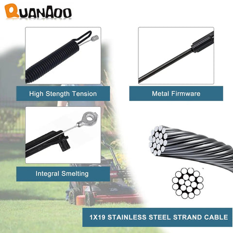 Must Have Brake Cable 133-1998 For Toro Timemaster 30 Inch Lawn Mower Blade Engagement Replacement Fits 21199 21200 20976 20978 Walk Behind Lawnmower Parts Easy Install Durable Conduit And Tension Spring shown in detail
