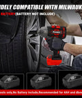Tough As Nails 1/2 Drive Brushless Cordless Impact Wrench Compatible With Milwaukee 18V Battery Bare Tool No Battery Included in use.