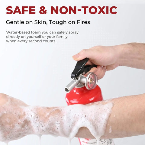 Straight Up Solid Multipurpose Fire Extinguisher, 2.5 LB ABC Fire Safety Kit For Home Kitchen Garage RV And Pickup Truck, Lightweight Ready When Seconds Count Gear