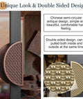 Gold Semi Circular Barn Door Handle Double Sided Push Pull Knob With Non Slip Bumps For Commercial And Home Use, installed on door