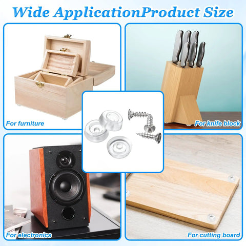 Clear Rubber Cabinet Bumpers And Door Stops Kit With Screws For Drawers Walls And Cutting Boards in various uses.