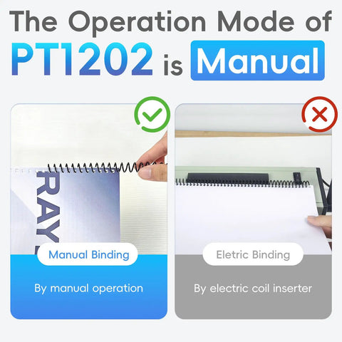 Image showing manual operation of the Coil Binding Machine For 3 To 1 Pitch With 32 Hole Punch for spiral and click binding spines.