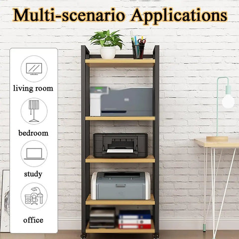 5 Layer HiFi Stand On Wheels For Heavy Duty Audio Gear And Vinyl Storage Rolling AV Rack with office use examples