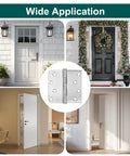 Top Shelf Heavy Duty 304 Stainless Steel Door Hinges 3 Pack 4x4 Inch on various doors illustrating wide application.