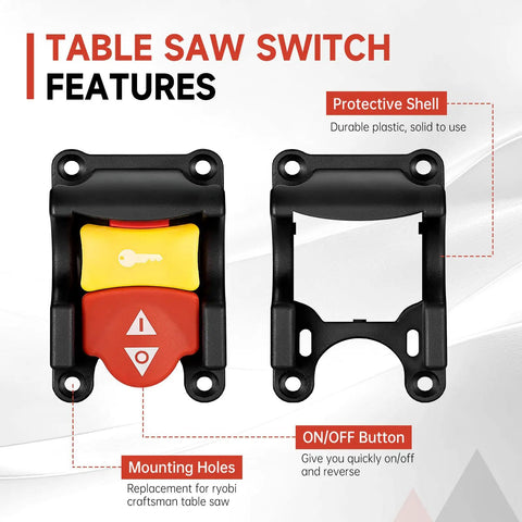 Table Saw Replacement Switch For Ryobi Craftsman 4 Pole On Off Safety Power Switch 125V And 250V 10 Inch Table Saw Parts