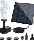 All In One Solar Fountain Pump Kit For Bird Bath And Pond With Separate Solar Panel One Point Eight Watt Four Nozzles