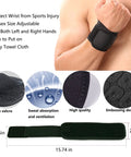 Man wearing 2 Pack Wrist Wraps For Carpal Tunnel Relief And Pain Prevention, Flexible Adjustable Wrist Brace For Men And Women, close-up view