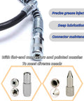 29 Inch Flexible Grease Gun Hose Kit With Spring Shield One Eighth Inch NPT Ends Built Tough High Pressure Extension
