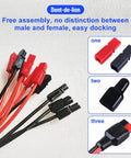 45A Quick Connect Battery Connector Kit For Modular Power Wiring And Quick Disconnects 10 Pair Set Compatible With AWG 10 12 14 600V Rated Heavy Duty High Current Battery Terminals For Auto Marine Solar DIY Projects red and black connectors
